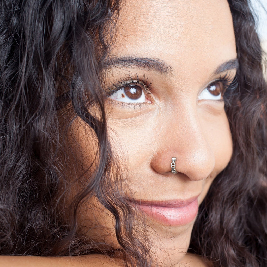 Unique Chain Sterling Silver Nose Ring